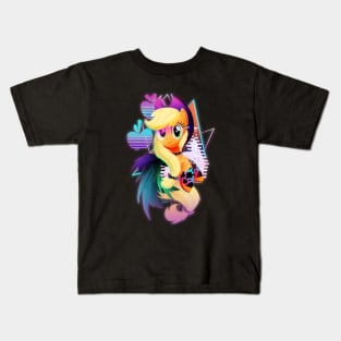 Synthwave Applejack Kids T-Shirt